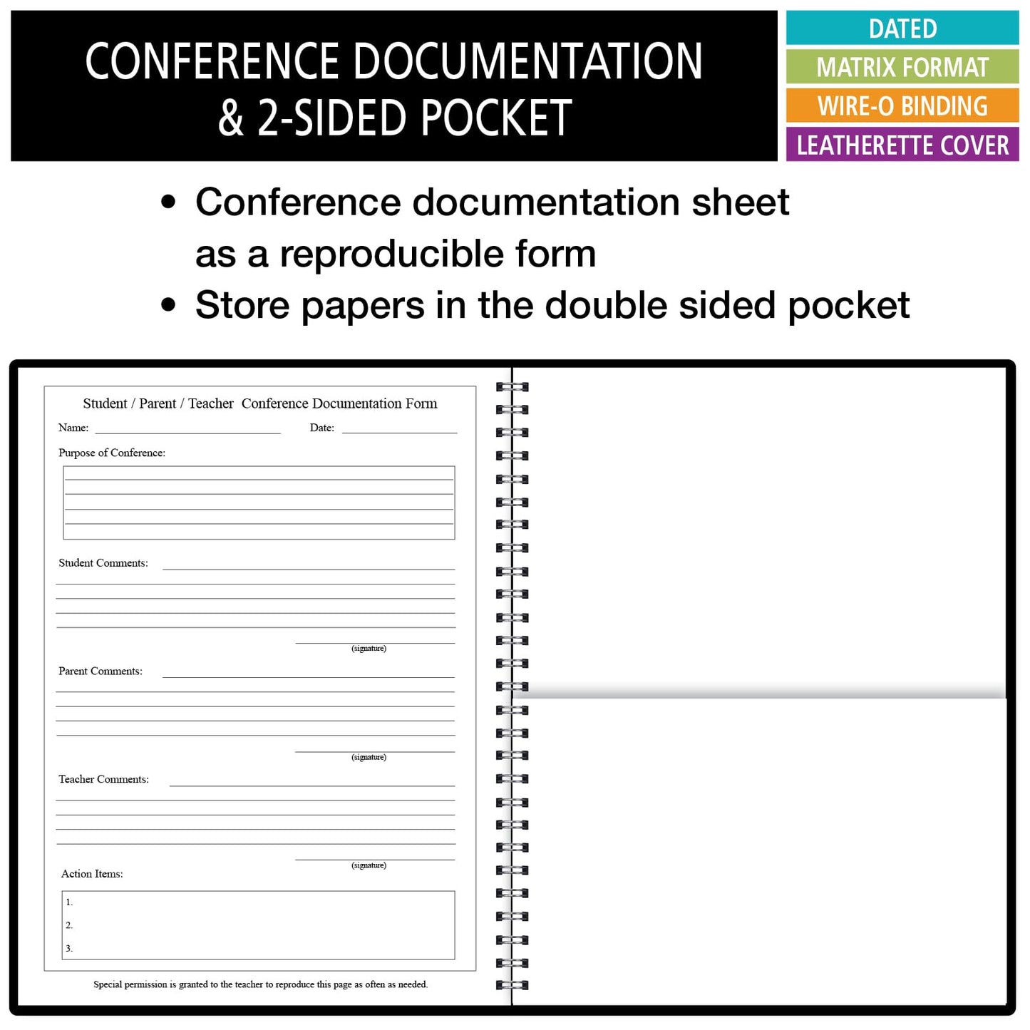 Elan Publishing Company Dated Teacher Lesson Plan 6 Period: Days Vertically Down The Side Dated for 2026-2027 Academic Year (Black)