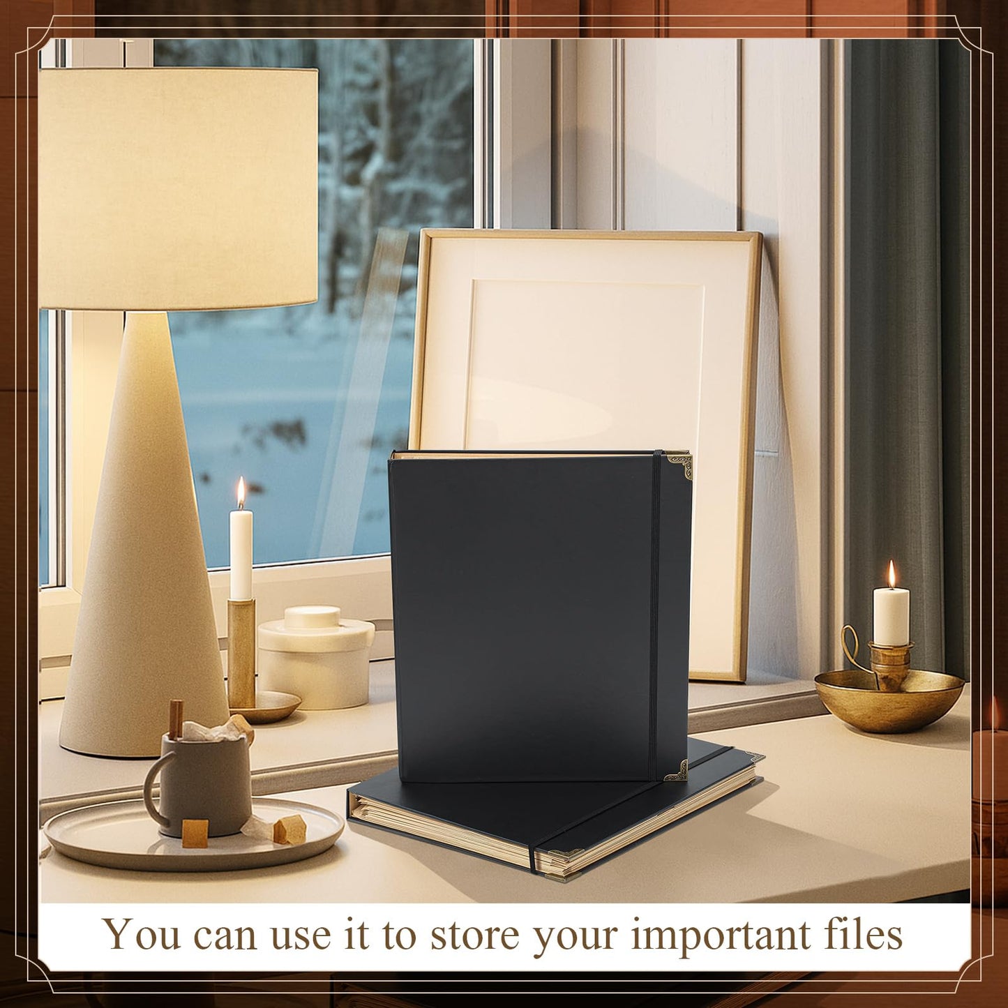 Marspark 3 Rings in Case I Die Binder Important Document Organizer with Labels, Life Pockets Organizer Expanding File Folder for Family Papers, Letters, Birth Certificates, Photos, Passports(Black)