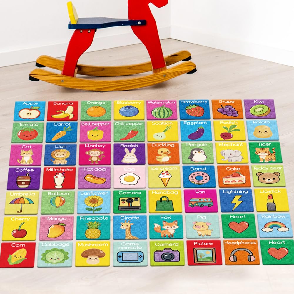 BEUNITONE 55Pcs Daily Vocabulary Learning Felt Flannel Boards Stories Set Early Felt Learning Indoor Activities Thing Recognition Home Felt Board for Friends DIY Crafts Storytelling Interactive Gifts