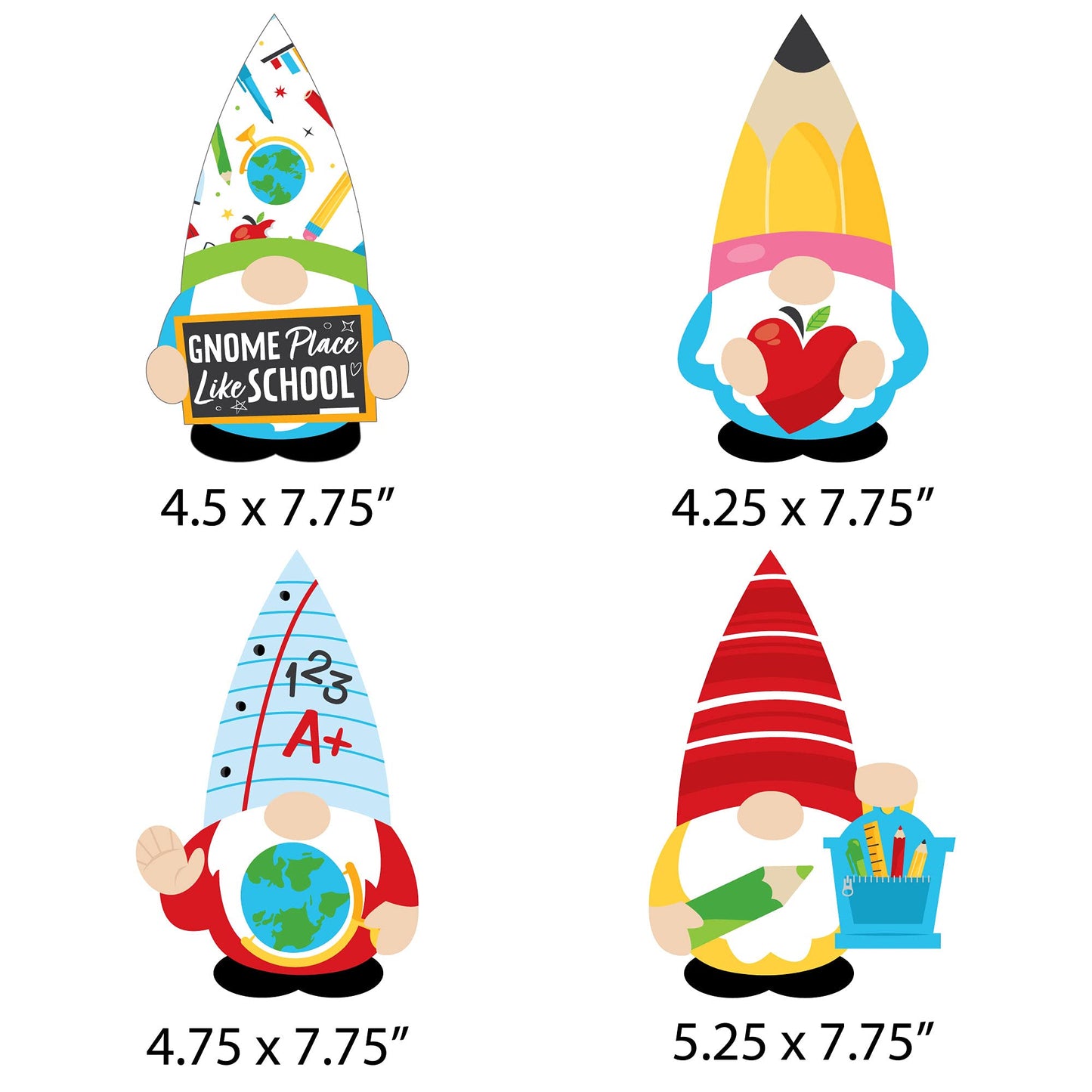 Big Dot of Happiness School Gnomes - Decorations DIY Teacher and Classroom Essentials - Set of 20
