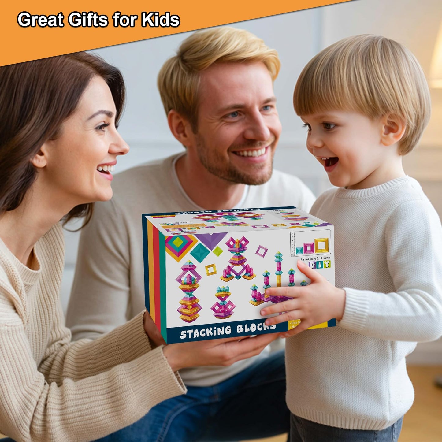 WSKC Building Blocks 48 PCS Stacking Toys for Kids 3 4 5 6 Years Old, Preschool Learning Activities for Toddlers 3-4 Years, STEM Educational Learning Toys Gifts for Boys Girls