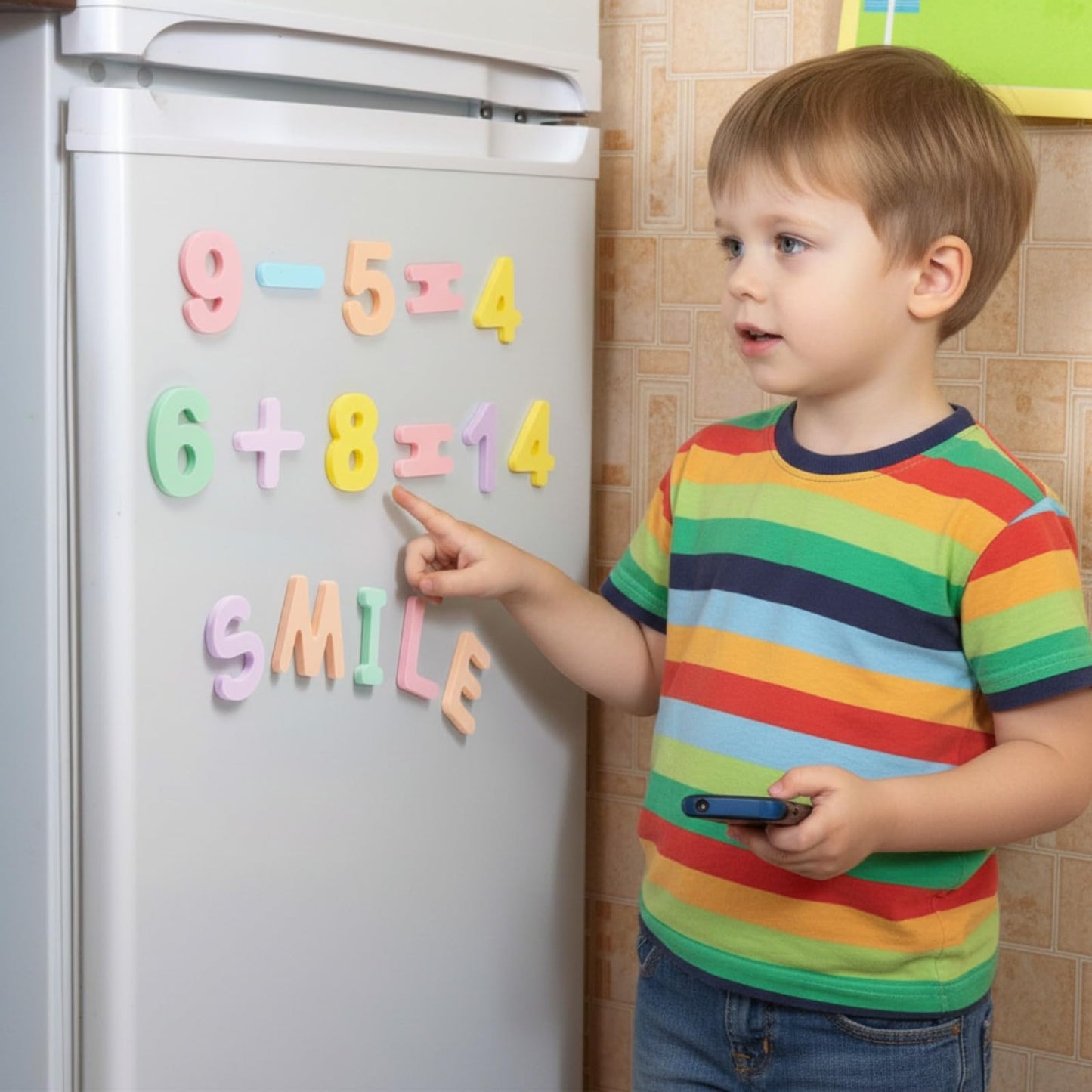 VioraWhite 39 Pcs Magnetic Food Grade Silicone Alphabet Letters Kit (Sealed Magnet, CPC Certified) 26 ABC 10 Number 3 Operators Educational Fridge Magnets for 4-6 Kids Learning Toys Birthday Gift