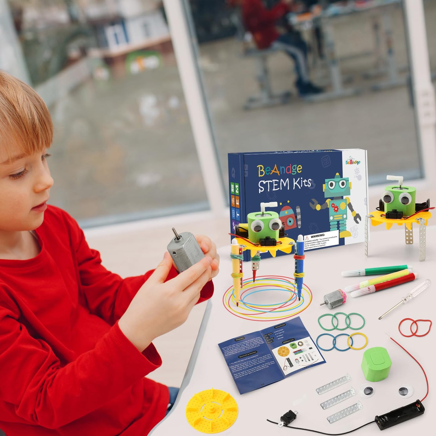 Bulk STEM Craft Kits for Kids 8-12: 4-Pack Doodling Robot Building Kits, Classroom Activities & Science Experiments, Educational Robotics DIY Project for Boys Girls, STEM Toys for School Clubs