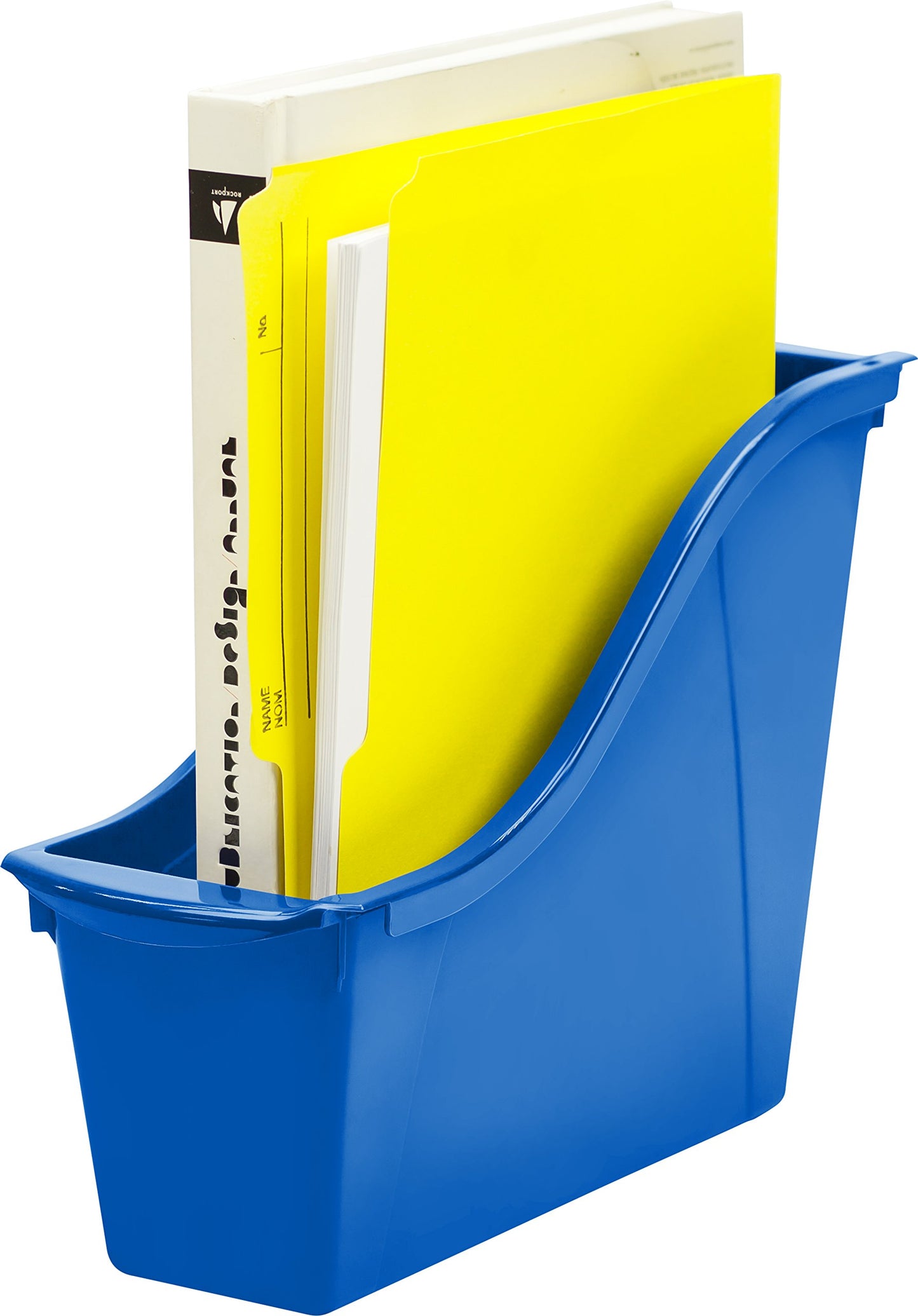 Storex Small Book Bin – Interlocking Plastic Organizer for Home, Office and Classroom, Blue, 6-Pack (71108C06C)