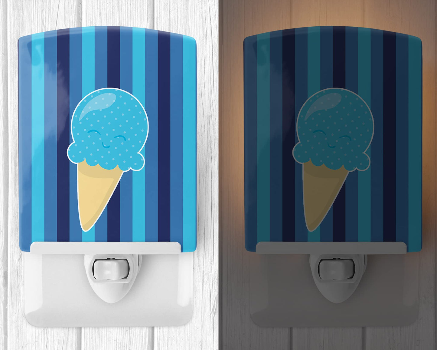 Carolines Treasures Ice Cream Cone Night Light, 6x4, Blue, Model BB9062CNL