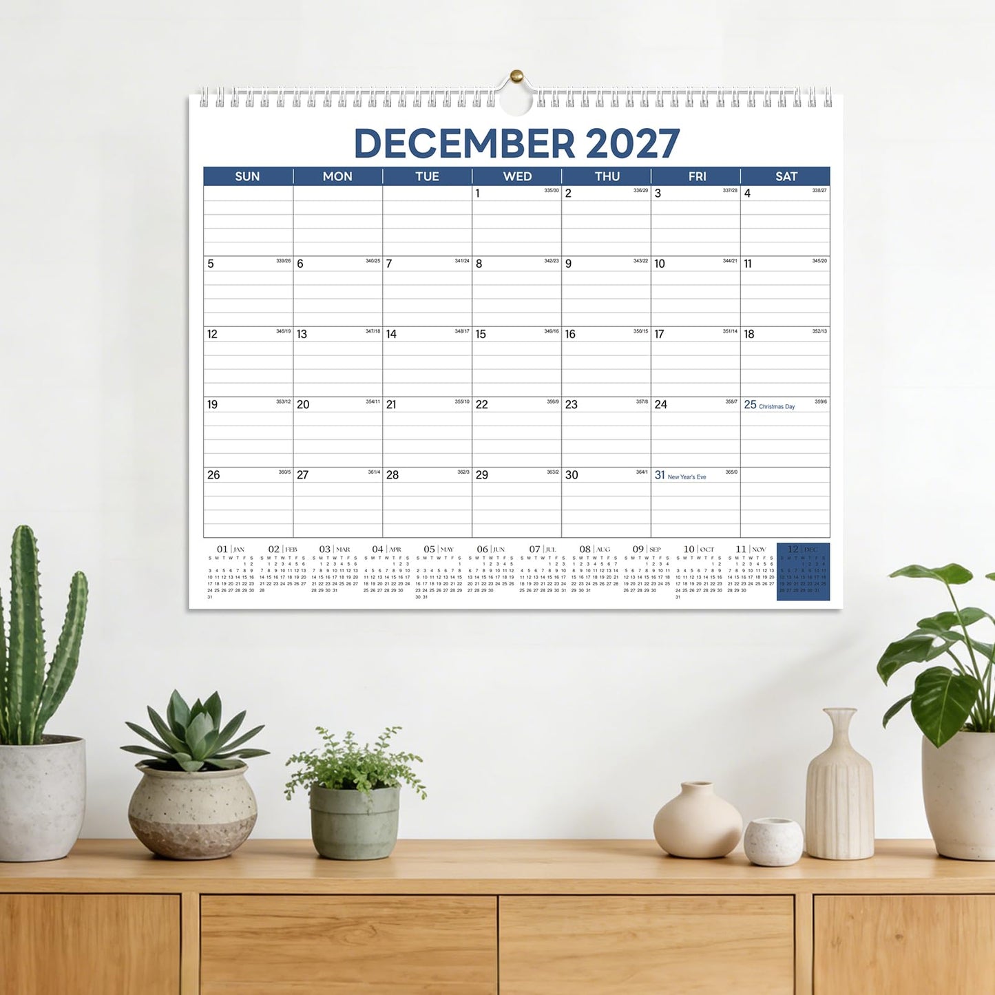ZTX Calendar 2026-2027,18 Months Calendar from July 2026 to December 2027, 14.7"x11" Big Wall Calendar 2026-2027 Monthly Planner Thick Paper for Teacher Home Office