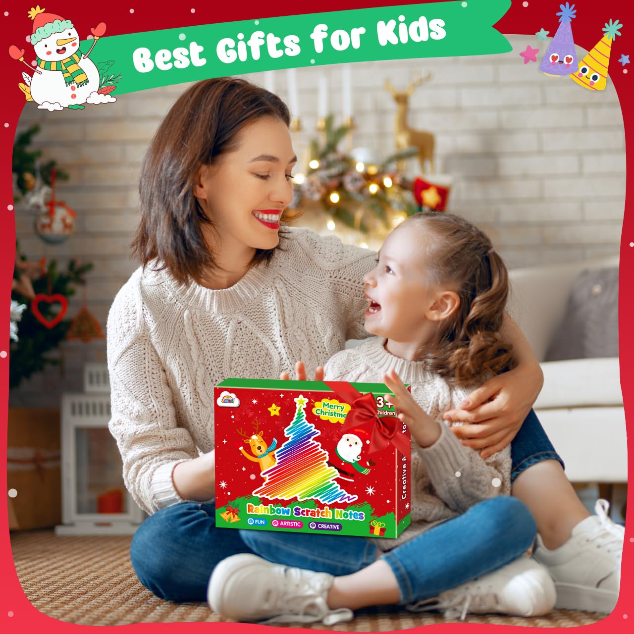 ZMLM Rainbow Scratch Party Favors Kids: Classroom Birthday Gifts Toy Bulk Scratch Art Notebook 24 Pack Goodie Bags Stuffers Girls Boys Classroom Prizes Student School Stocking Stuffers (Christmas)