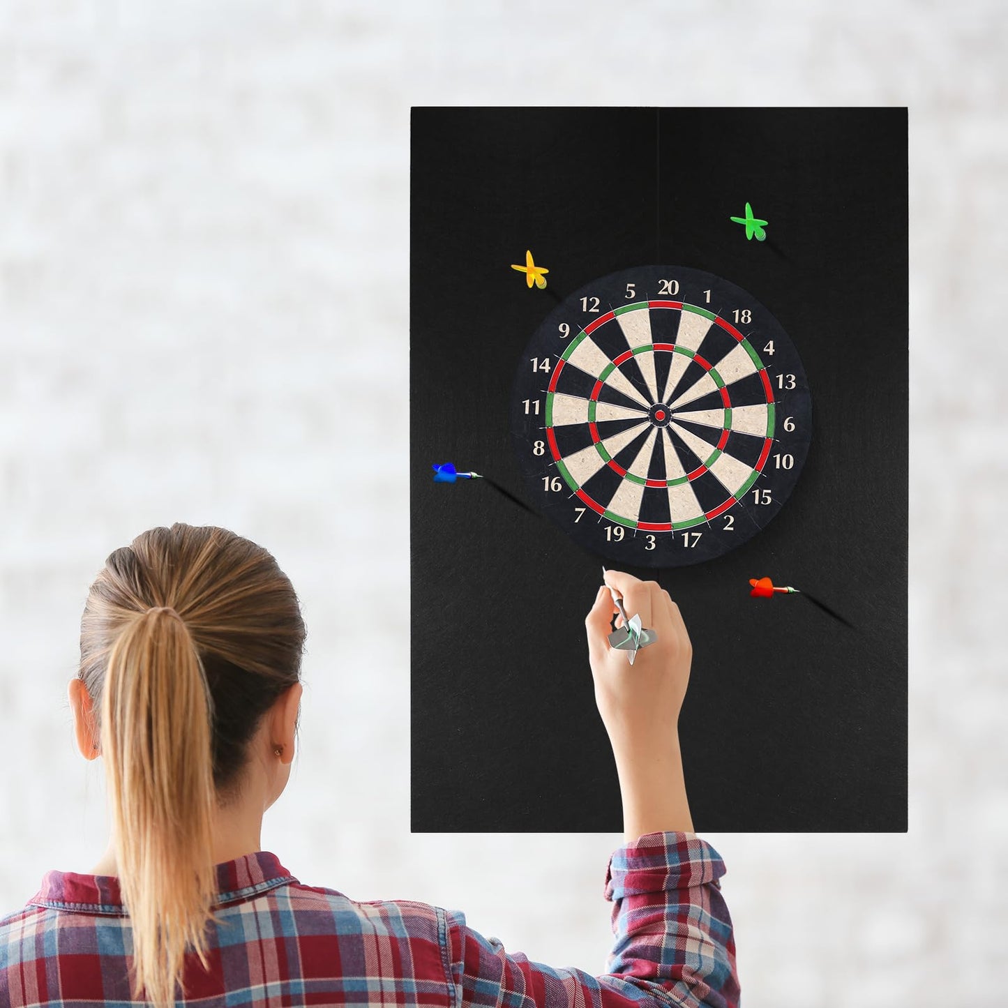 Dart Board Wall Protectors, 36" H X 24" W X 0.5" Thickness, Felt Wall Tiles Dart Board Wall Surround Protector, Cork Board Alternative