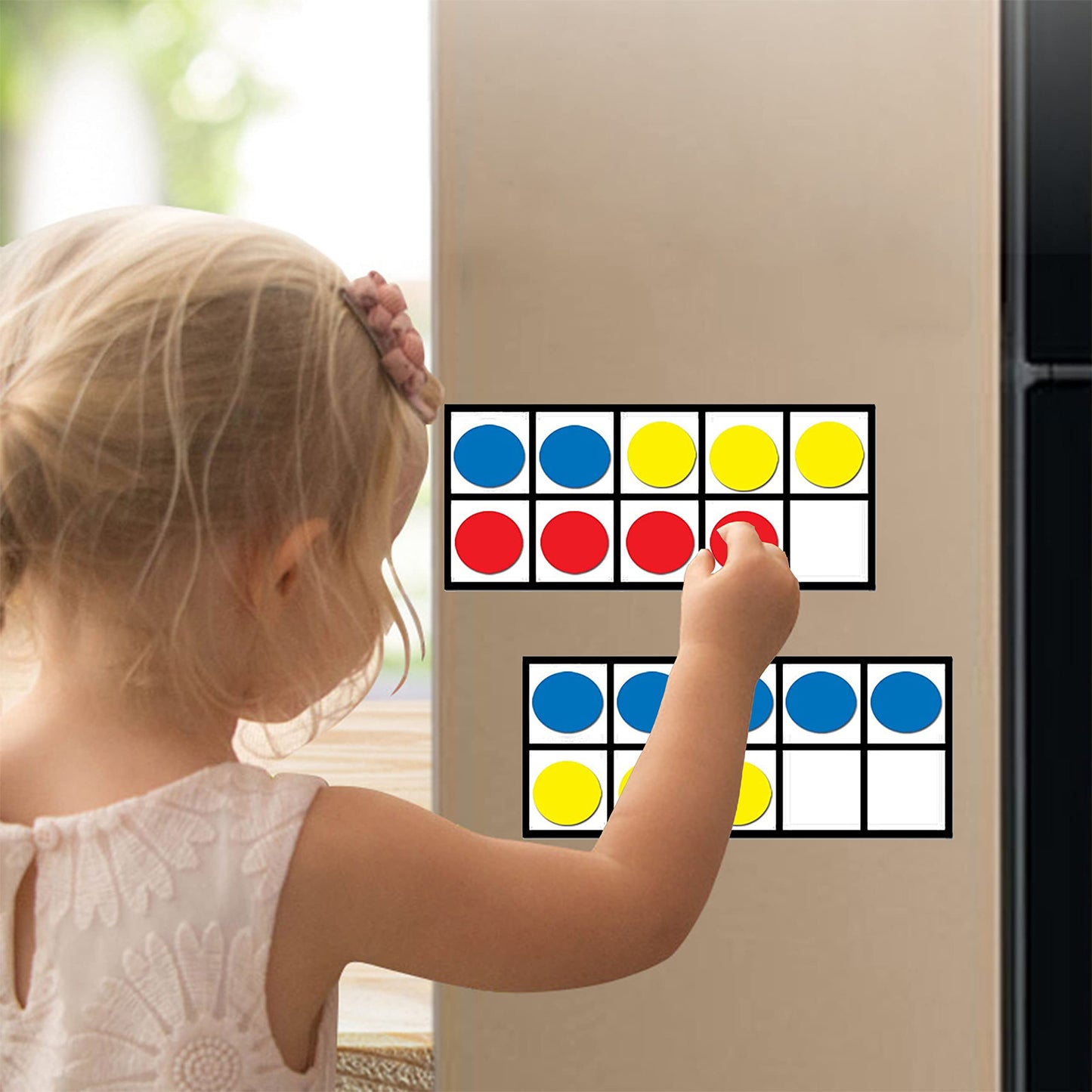BAIVYLE Foam Magnetic Ten Frame Set for Toddlers - 5 Ten Frames with 55 Magnetic Counters | Math Manipulative for Addition, Subtraction & Number Sense | Classroom & Homeschool Supplies