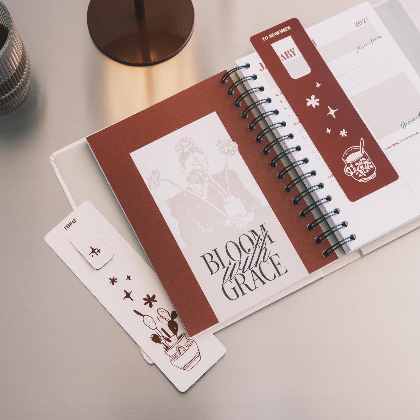KOKONOTE Planner 2026-2027 Gazette - Planner for Women 17 Month (Aug 26/ Dec 27) | Weekly & Monthly Academic Planner 2026-2027 | 6.4" x 7.9" | Hardcover Agenda 2026 | Thick paper 120 g/m²