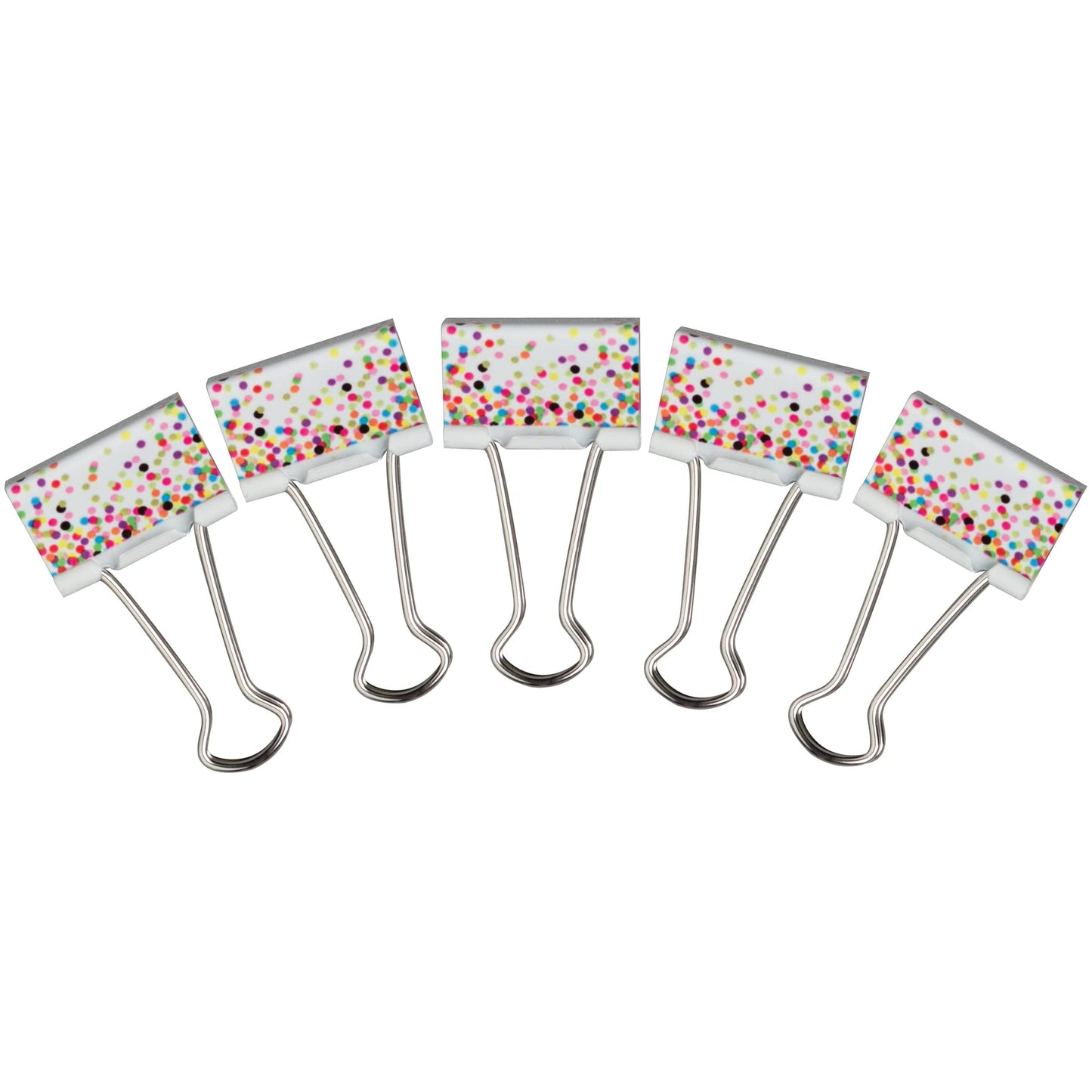 Teacher Created Resources Confetti Binder Clips, Medium, 8 Per Pack, 6 Packs