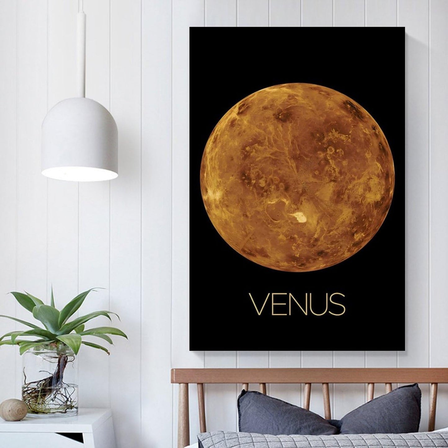 XIAOLOUTINYU Solar System Canvas Wall Art - Venus Planet Space Poster for Kids Room Bedroom Classroom, STEM Educational Astronomy Decor, Science Gift for Boys Girls Teens, 12x18 Inch Unframed