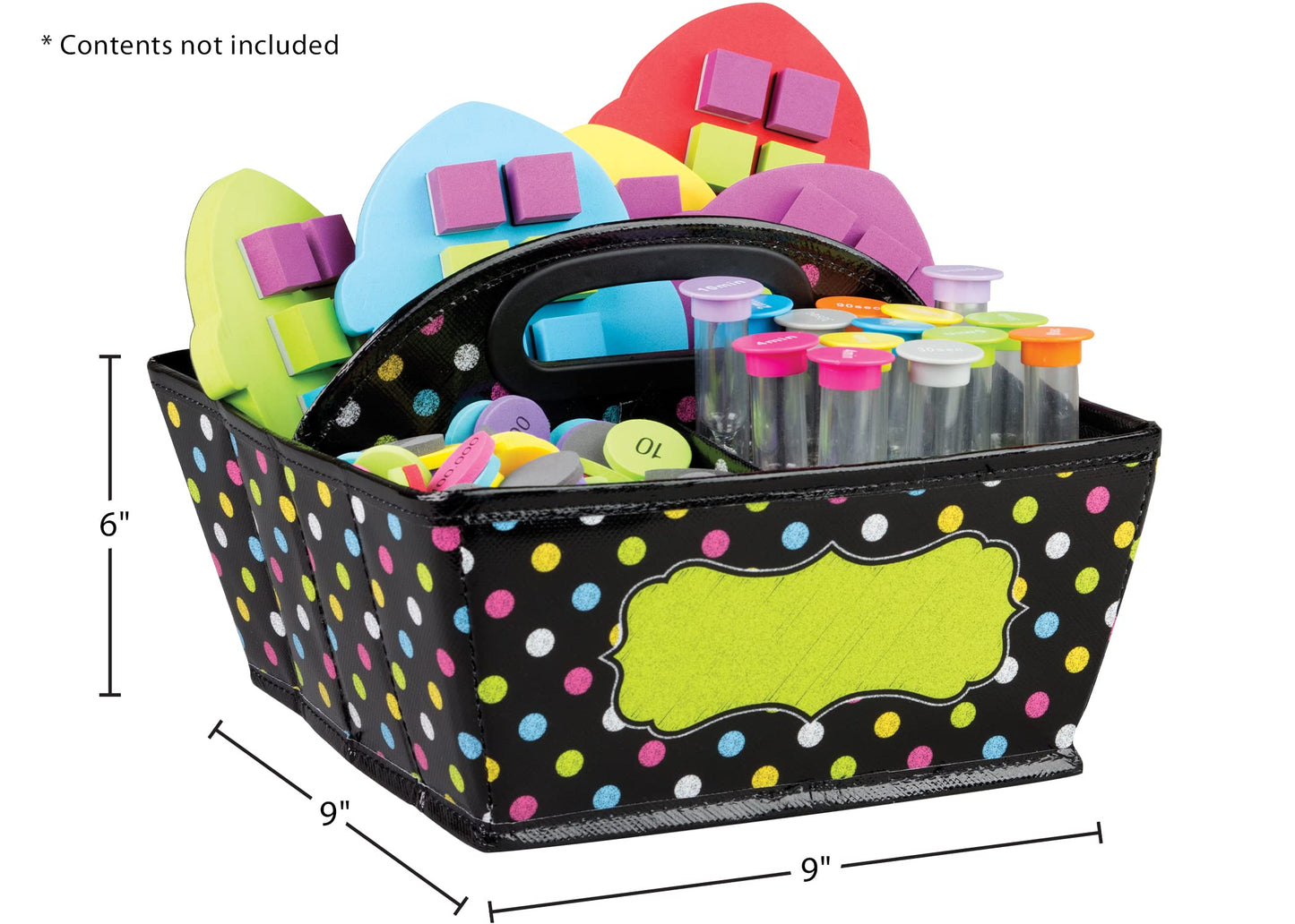 Teacher Created Resources Chalkboard Brights Storage Caddy, 6" x 9" x 9" (TCR20788)