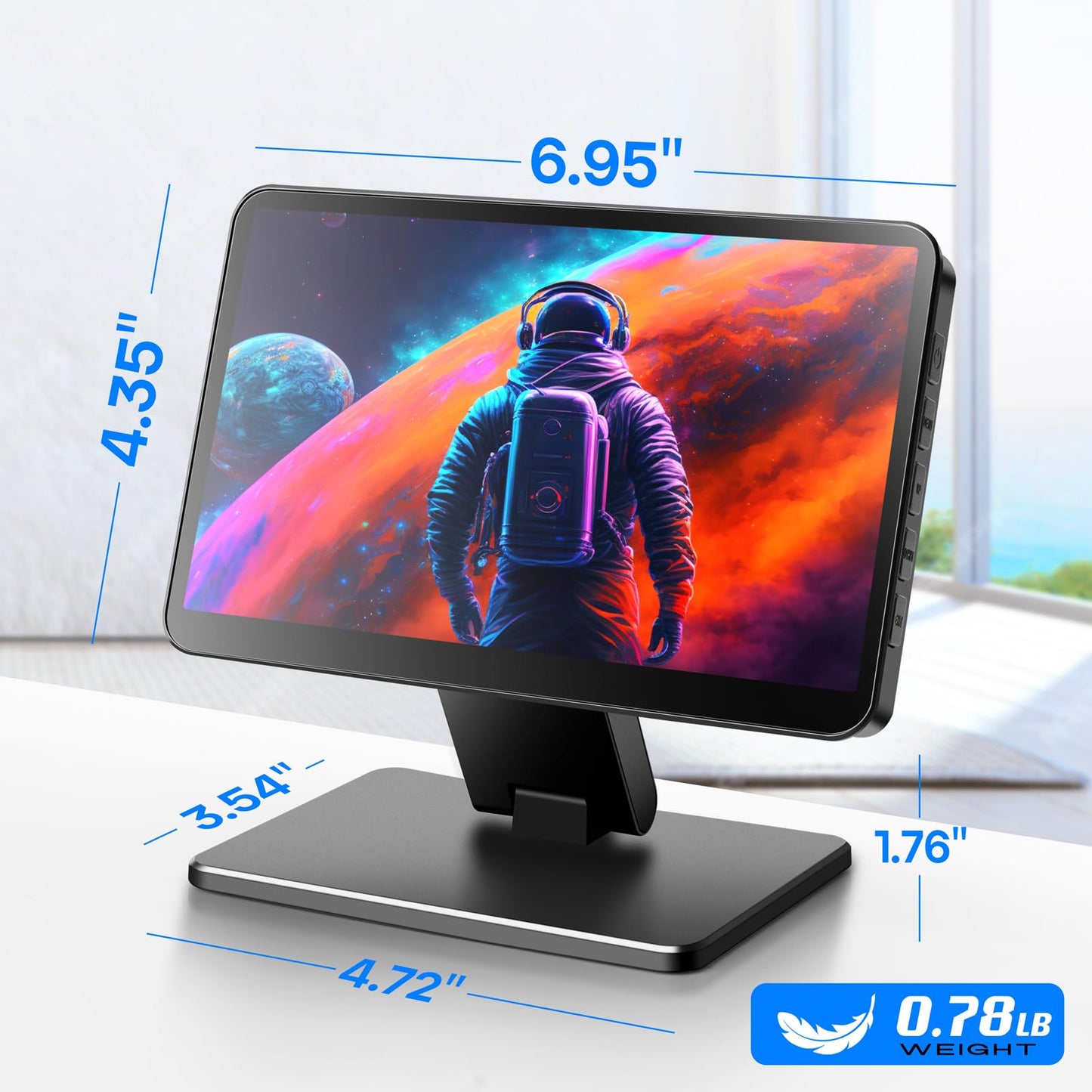 ROADOM Touch Screen Monitor with Case, 7’’ Raspberry Pi Screen, IPS FHD 1024×600,Responsive and Smooth Touch,Dual Built-in Speakers,HDMI Input,Compatible with Raspberry Pi/PC/Camera/Gaming/TV