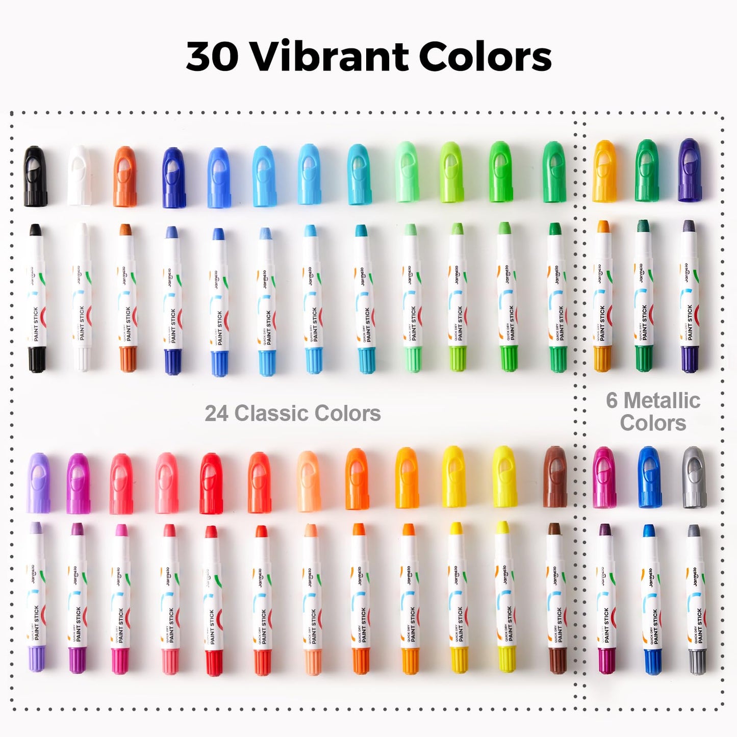 Tempera Paint Sticks, 30 Colors Jumbo Paint Sticks for Kids, Washable, Quick Drying, Non-Toxic, Toddler Art Supplies for Paper Stone Wood Canvas, Easter Gifts for Kids