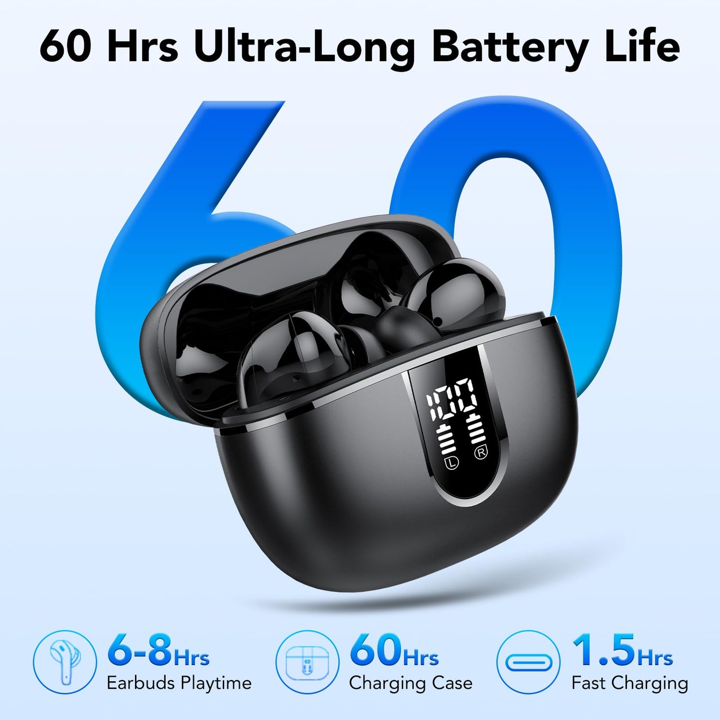 AI Translation Earbuds Real Time with Audio/Video Calls,164 Languages Translator Earbuds with 6 Translation Modes, 3-in-1 Bluetooth 5.4 Translating Headphones,60H Playtime for Travel/Business/Learning