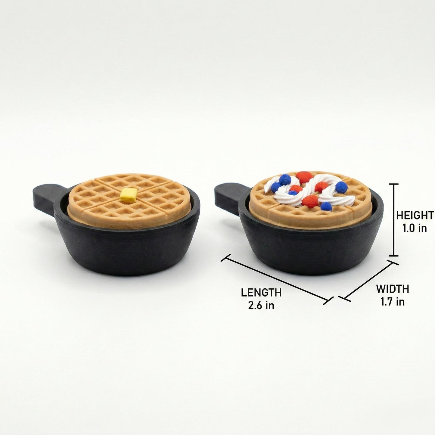 Breakfast Fidget Clicker Set – 6-Pack Clicker Keychains Cute 3D Printed Egg, Toast, Pancake & Waffle Fidget Accessory for Relief of Stress and Backpack Charm
