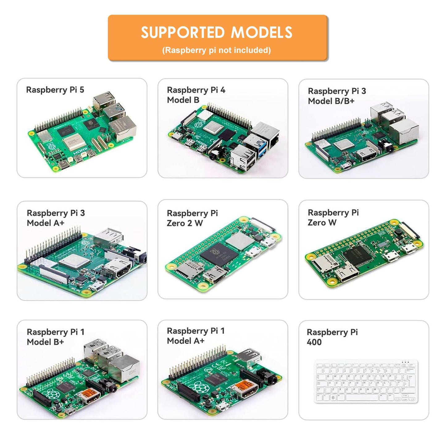RPi GPIO Breakout Expansion Kit for Raspberry Pi 4B 3B+ 3B 2B B+ with 830 Tie Points Solderless Breadboard, 40pin GPIO Flat Ribbon Cable, 65pcs Jumper Wire (Without RPi Board)