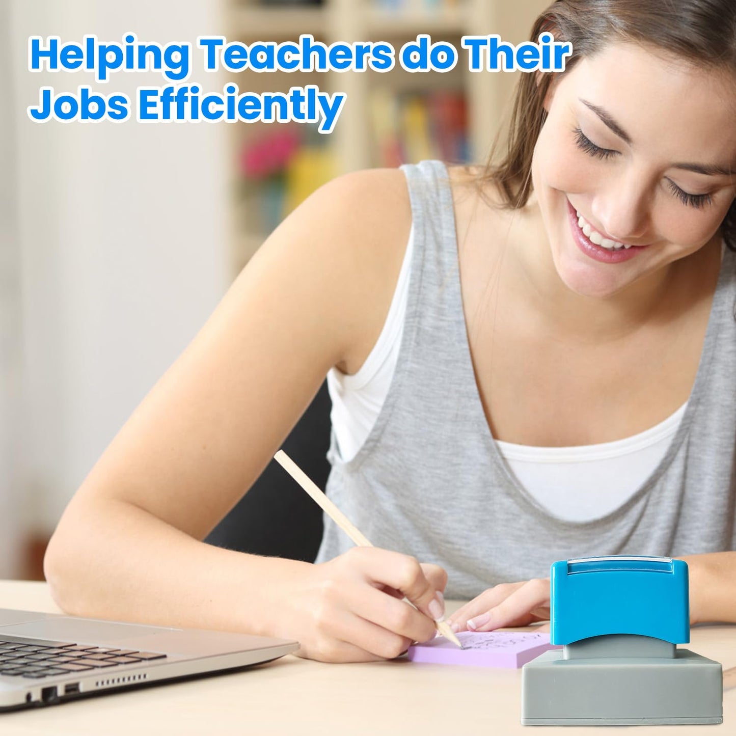 Special Accommodations Self Inking Stamp for Teachers SPED Modifications Rubber Teacher Stamp First Day of School Back to School Teacher Must Haves Dormitory Supplies This Work was Completed (Blue)