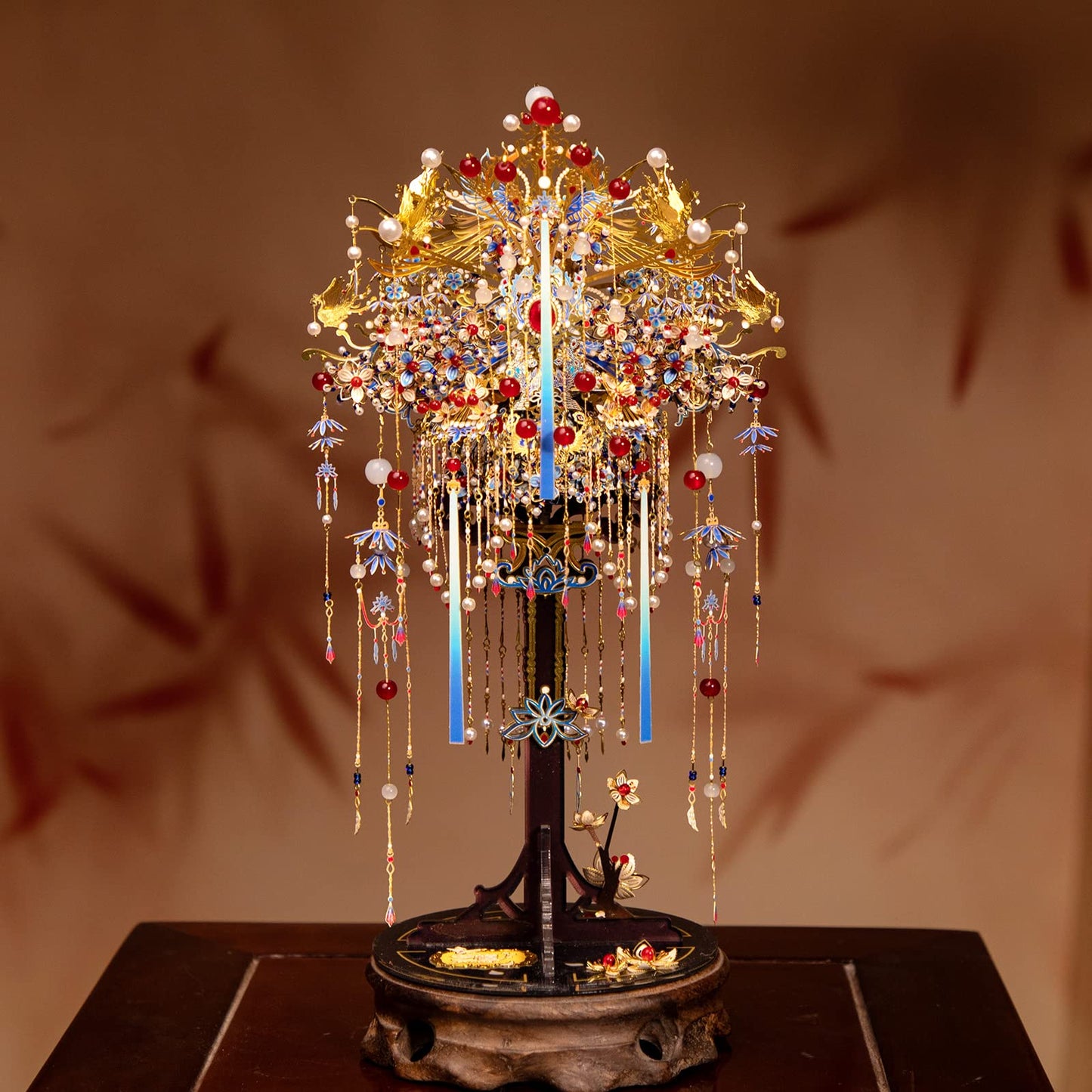 MU Phoenix Crown 3D Metal Puzzles, Chinese Ancient Gemmy Coronet Model Kits Building for Adult, Birthday Wedding Gift Home Decoration