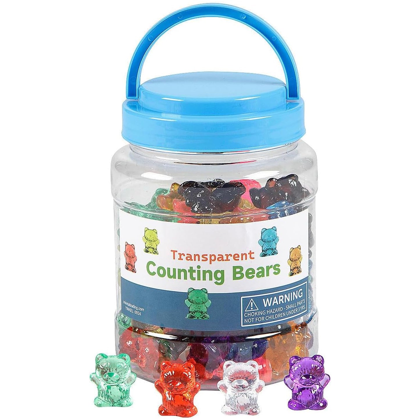 Fun Express Translucent Rainbow Counting Bears with Storage Jar - 100 Pieces