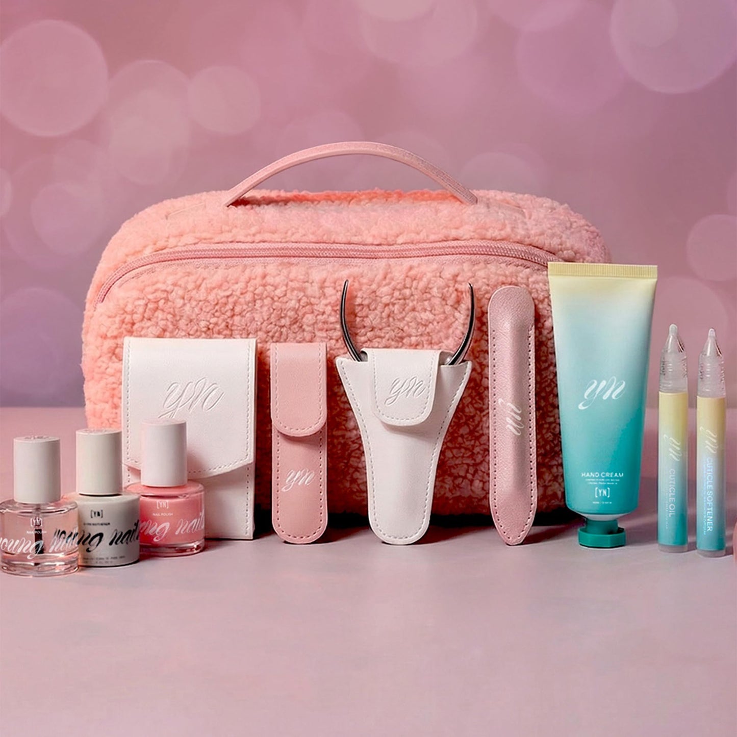 YN Young Nails Manicure Bundle - Glossy Liquid Polish, Glass Nail Files, Complete Nail Kit for Beginners, Includes Giggle Palace Polish, Cuticle Care