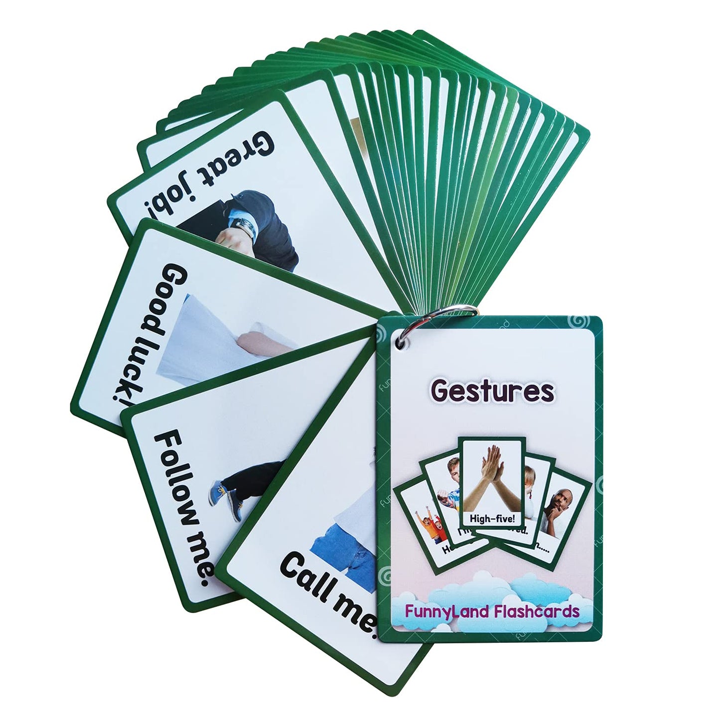 Lilias Feelings Emotions / Daily Routines Gestures Flash Cards, English Words Learning Pocket Card for Toddlers, Toddler Toys, Supplies Kindergarten Preschool, 3 Themes Set WC013,016,022