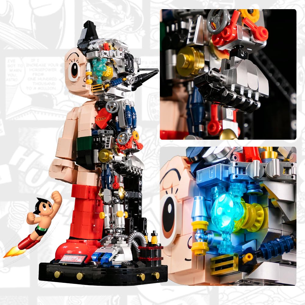 PANTASY Astro Boy Building Set Mechanical Clear Ver – Official Licensed Classic Anime Figure Brick Model, Collectible Robot Display Toy for Adults and Fans, Creative Construction Kit