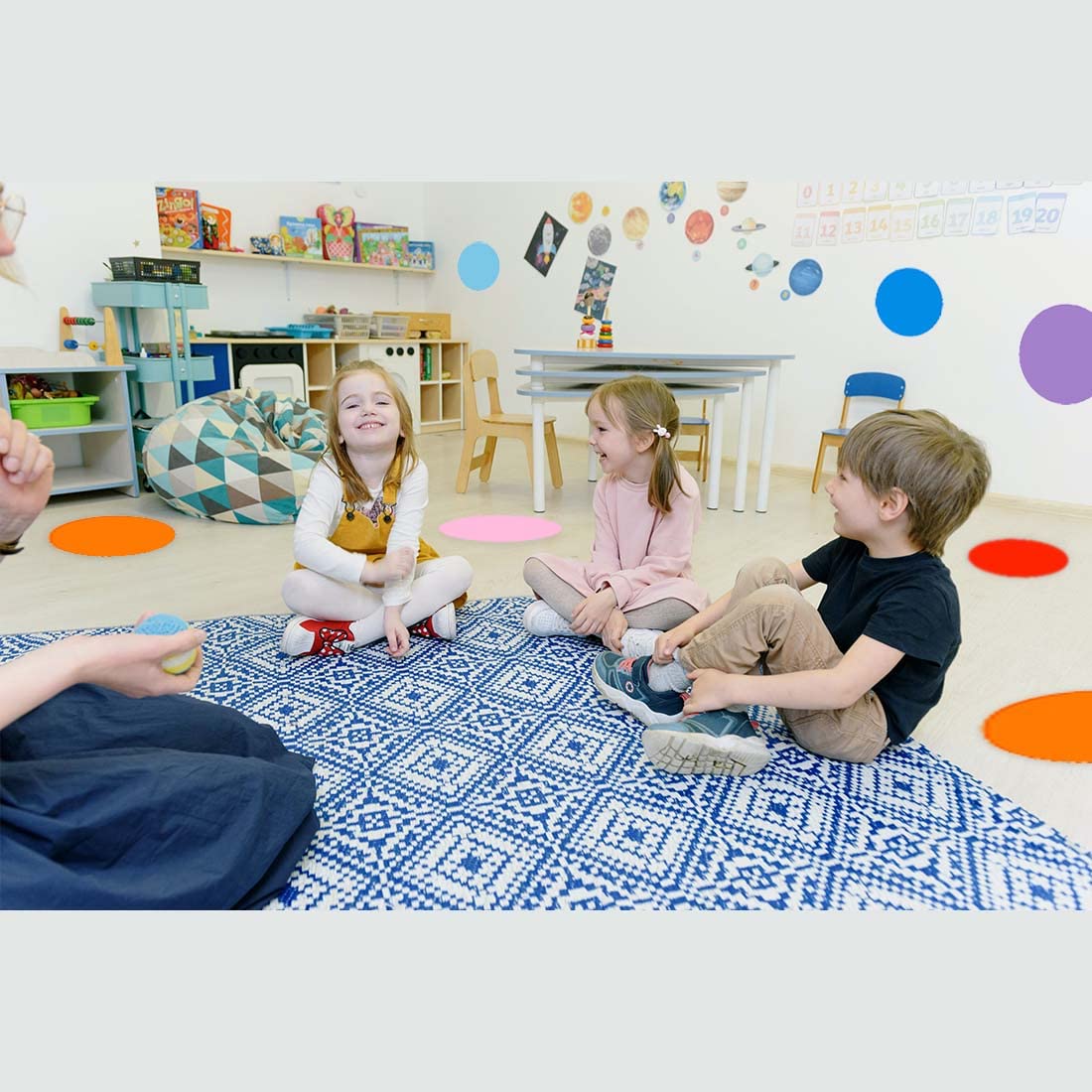 ELANE 48 Pcs Colorful Dry Erase Dots for Classroom Tables, Board for Desk, Sticker for Wall, Tables (6 Inch) (48)