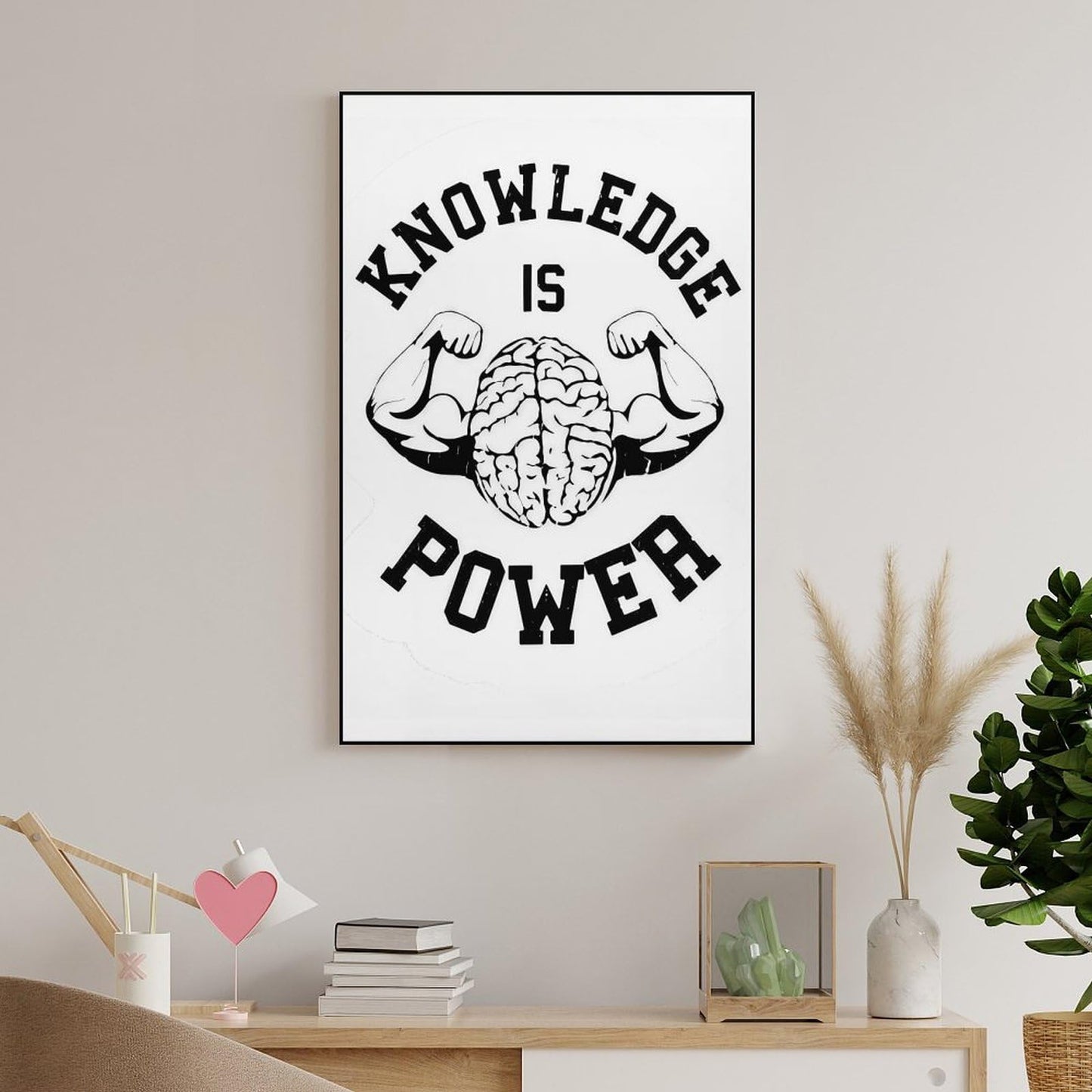 JHXNJDPOST Inspirational Poster Knowledge Is Power Educational Canvas Wall Art Aesthetic Decorative Painting Living Room Classroomstyle-11 12x18inch(30x45cm)