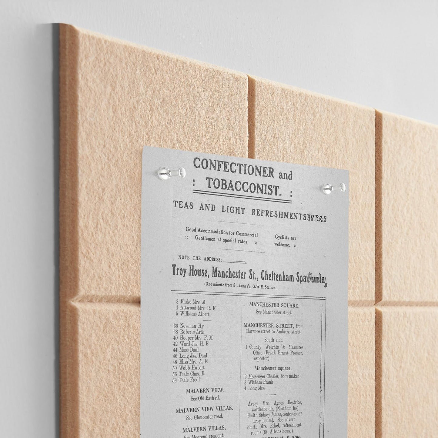 TSJOFFICE Large Cork Board for Wall - 48" x 36" Bulletin Board with 50 Pushpins for Office Decor, Pin Board 12 Pack Felt Wall Tiles with Safe Removable Adhesive Tabs, Corkboard for Home - Cinnamon