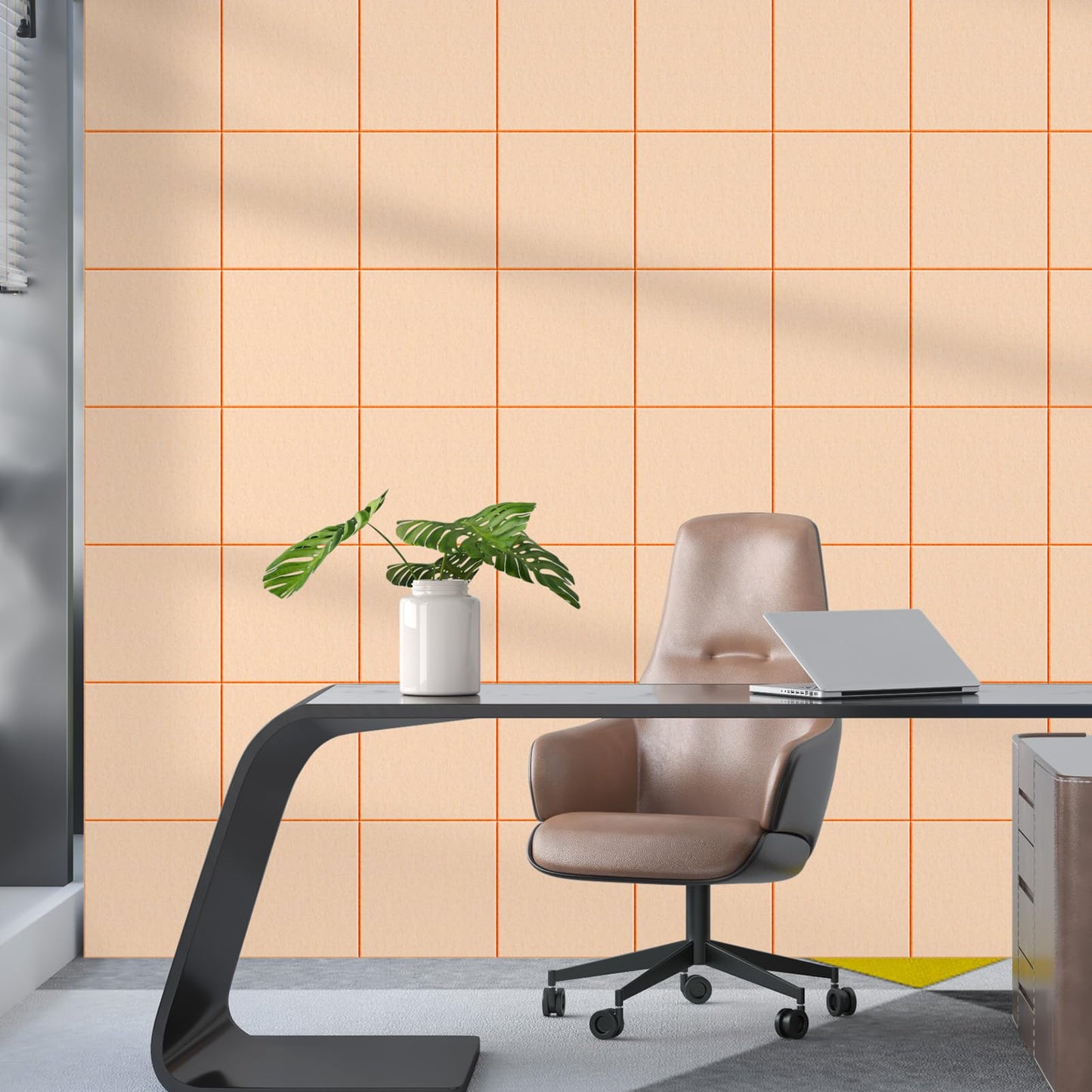 MaxGear Large Cork Board for Wall 36" x 24", Peach Beige Bulletin Board, 6 Pack Felt Wall Tiles with Pushpins, Cork Boards for Office Push Pin Board Tack Board Felt Board