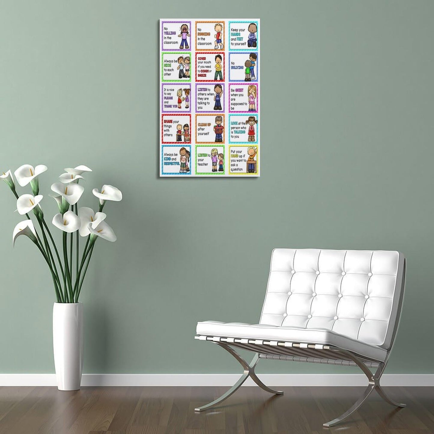 Classroom Rules Educational Posters for Preschool, Home, Middle And High School Classroom Poster Poster for Room Aesthetic Posters & Prints on Canvas Wall Art Poster for Room 16x24inch(40x60cm)