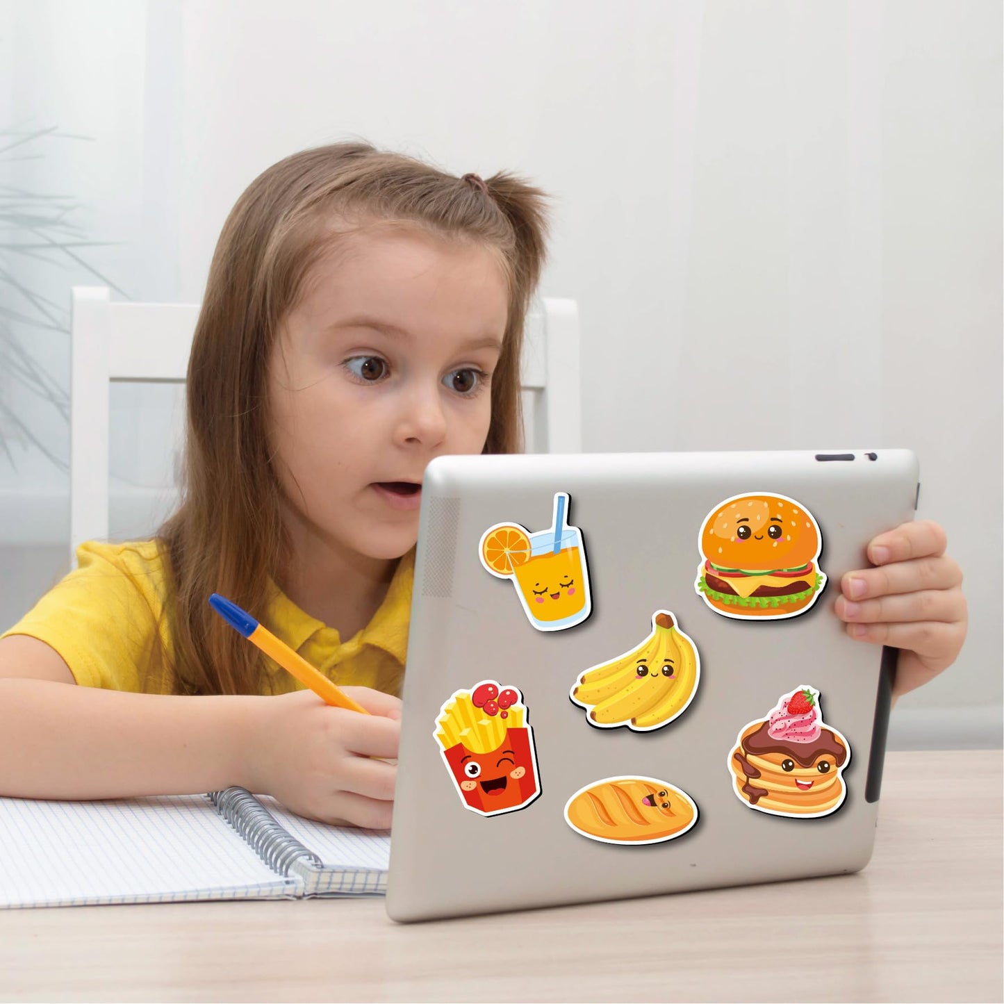 Fecheche Large Size Cute Fridge Magnets for Toddlers, Preschool Spelling Learning Education Refrigerador Magnetic Toy (Foods 48pcs)