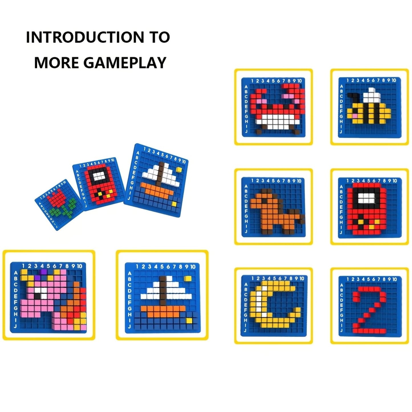 EXBEPE Pixel Art Kit Creator Puzzle Building Blocks,400 Plastic Cubes with 120+ Puzzles,STEM Educational Toy for Kids,Fine Motor Skills Game,Multicolor