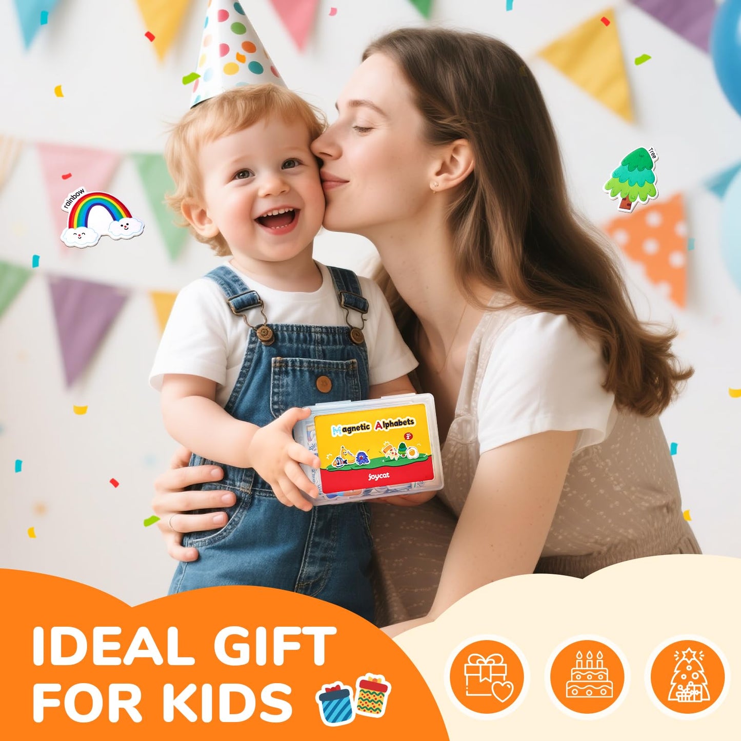 JoyCat Fridge Magnets for Toddlers & Kids – 26 Cute A-Z Objects, Large Magnetic Refrigerator Toys, Fun Educational Learning Gifts for Girls and Boys 2 3 4 5 Years Old