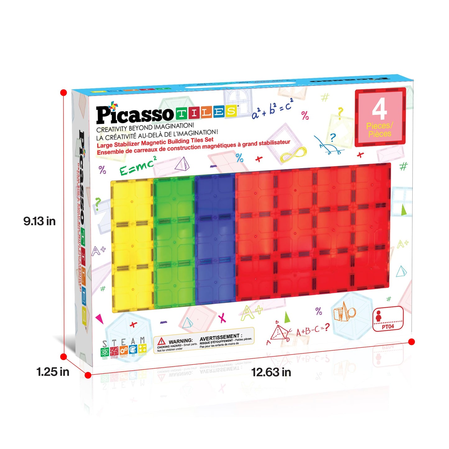 PicassoTiles Magnetic Building Block Tiles Supersize Stabilizer Base Toy Large Size Magnet Tile Plate Jumbo XL Add On Durable Foundation Compatible Education Construction STEM Learning Stacking Set