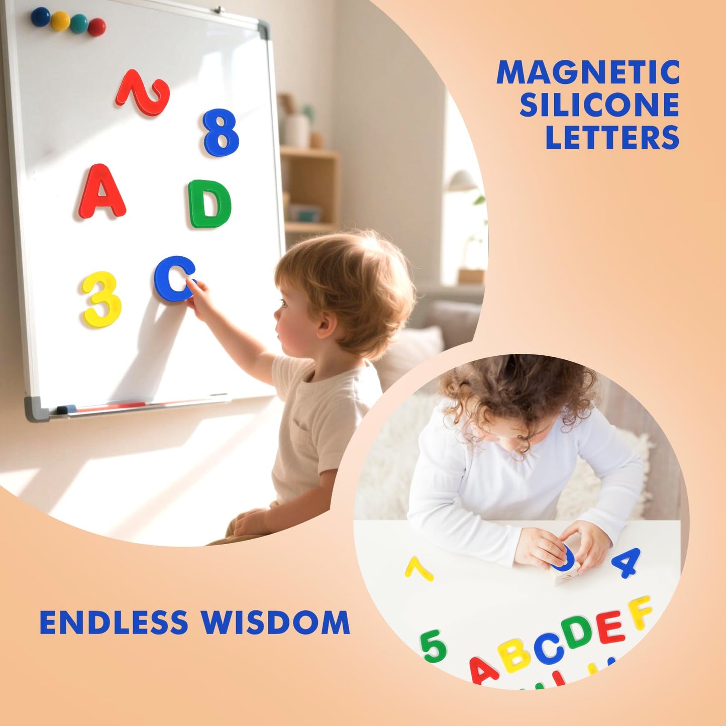 Silicone Alphabet Magnetic Letters and Numbers Set, 36 PCS Educational Multicolor ABC Fridge Magnets – Durable, Fun Learning Toy for Early Childhood