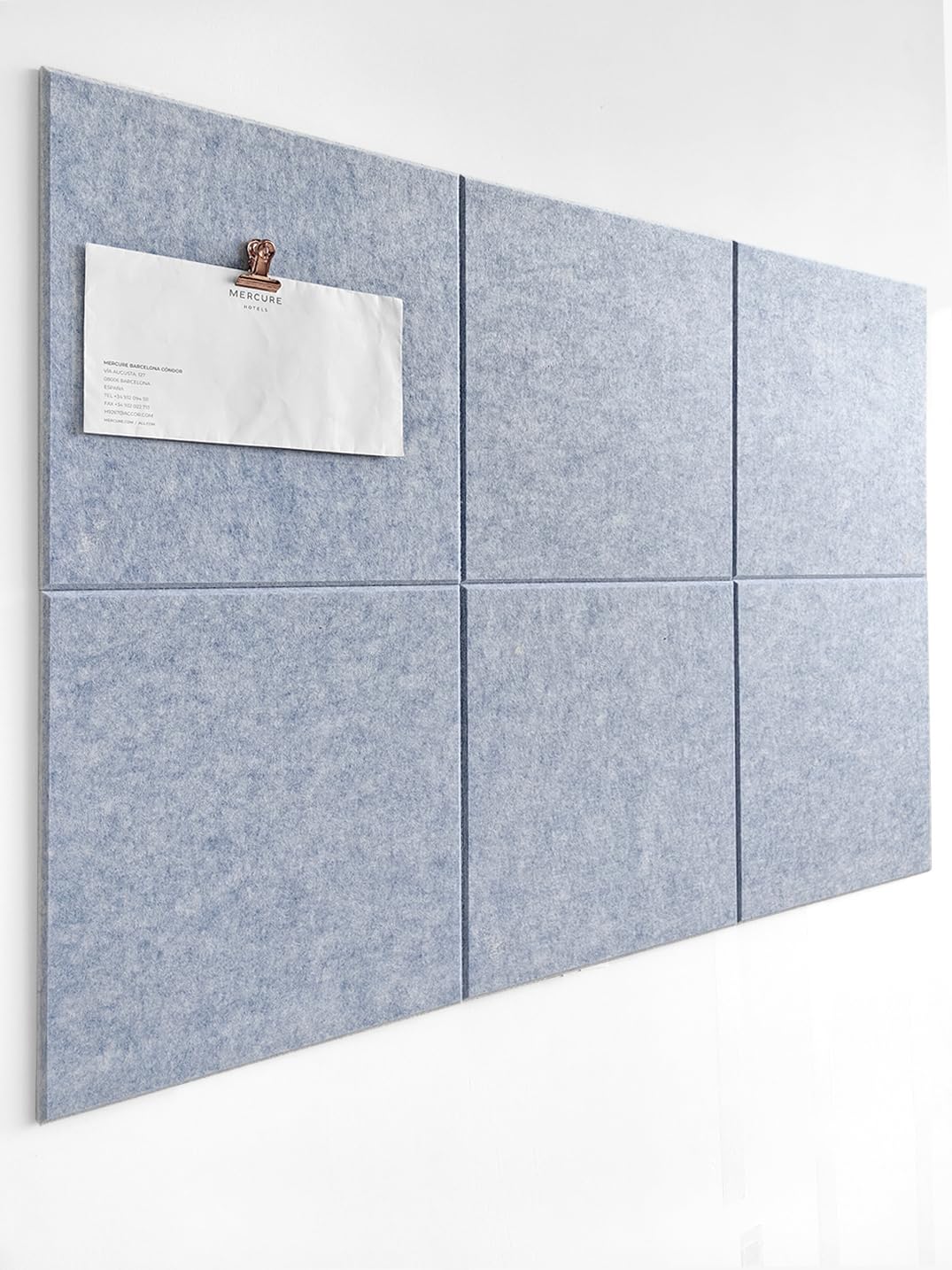 DECORITA Felt Bulletin Board- Cork Board Tiles Alternative - 6 Pack Square Felt Wall Tiles with Safe Removable Adhesive Tabs -