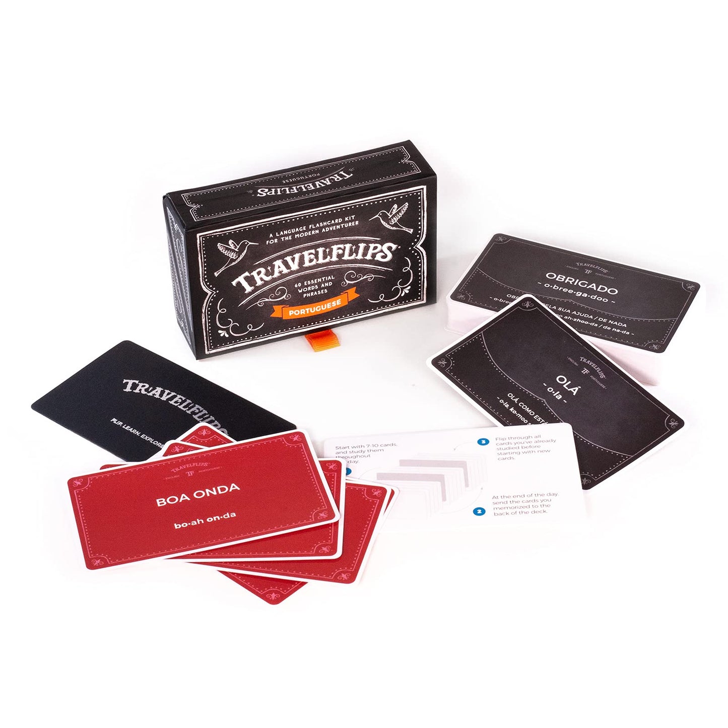 Portuguese Flash Cards - Learn Portuguese Language Vocabulary Words and Phrases - Basic Language for Beginners - Gift for Travelers, Kids, and Adults by Travelflips