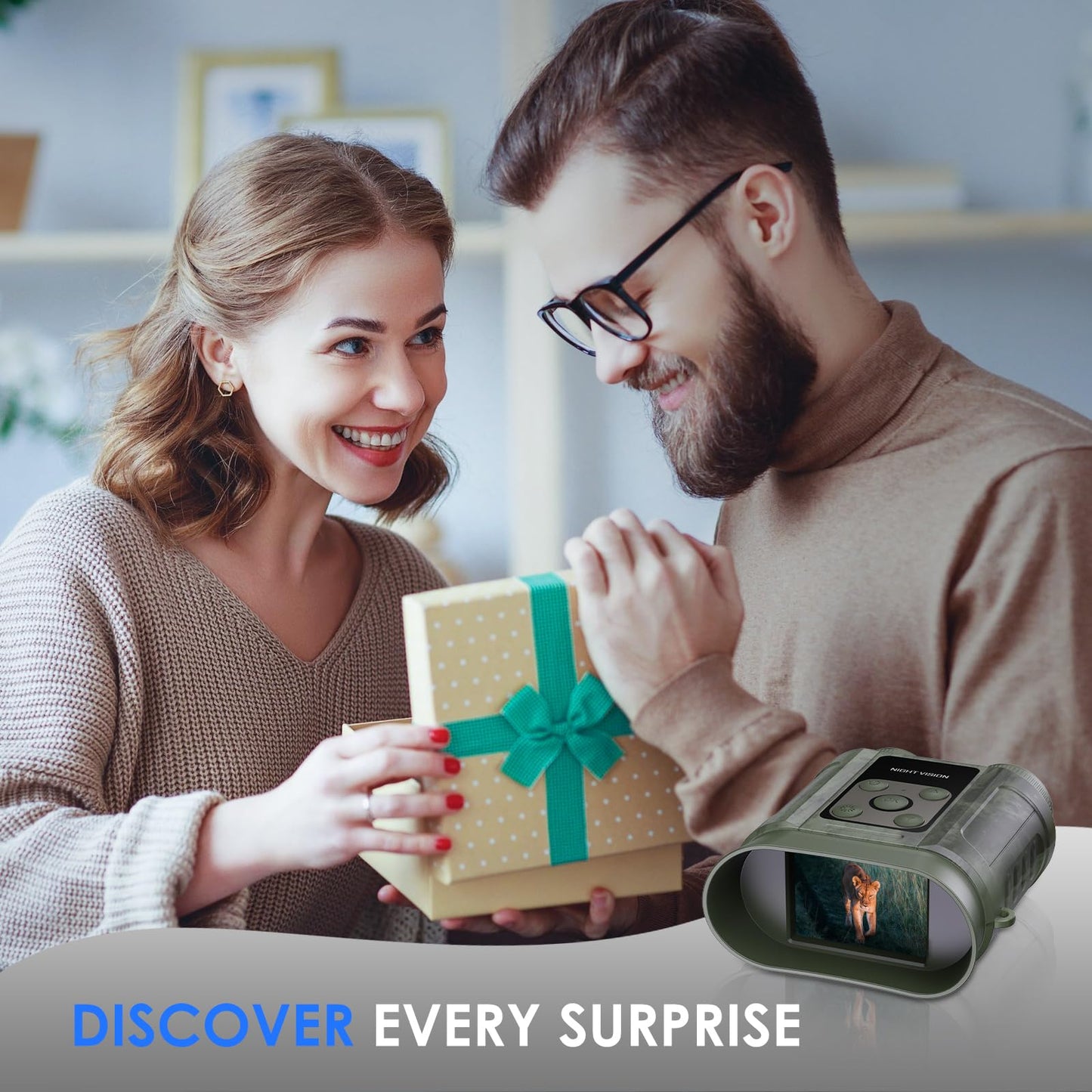 Gifts for Men and Teen Boys,Night Vision Goggles,Night Vision Binoculars,32GB Card Included, Photo/Video Capture,Outdoor Tools for Education, Wildlife Watching,Birthday Gifts for Boy,Men,Gift for Dad