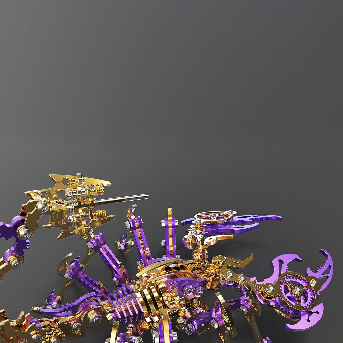 Metalkitor Scorpion 3D Metal Puzzles Kits for Adults Teens – 454 Pcs – Mechanical Assembly Models – 4 Hours to Build – Ideal for Gifts and Decorations (Gold Purple)