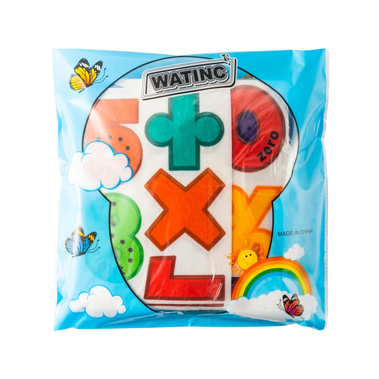 WATINC ABC Learning Felt Board Set - 151Pcs Large 41x30 Inch Flannel Letters Numbers Math Symbols Kit, Preschool Educational Toy for Toddlers Classroom Homeschool