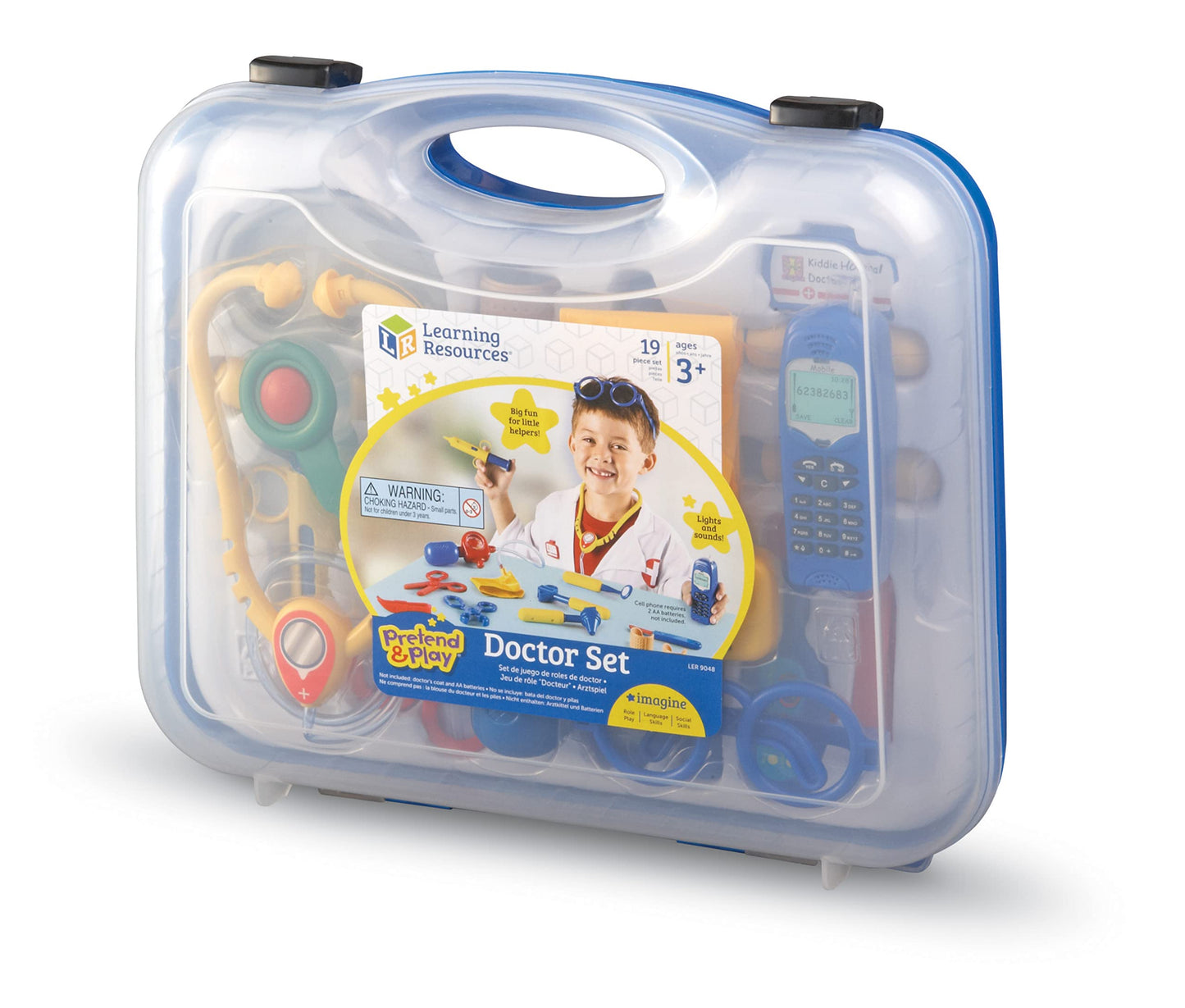 Learning Resources Pretend & Play Doctor Set Blue - Medical Kit for Kids, Role Play, Toddler Toys, Social Skills, Language Skills, Fine Motor, Birthday Gift for Boys and Girls