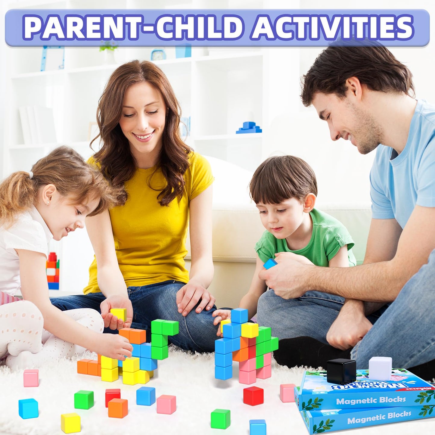Apluses Magnetic Blocks, Magnet Building Toys for Toddlers, Preschool Sensory Autism STEM Toys for 3+ Year Old Boys & Girls, Magnetic Cubes as for Kids Ages 3-5 4-8