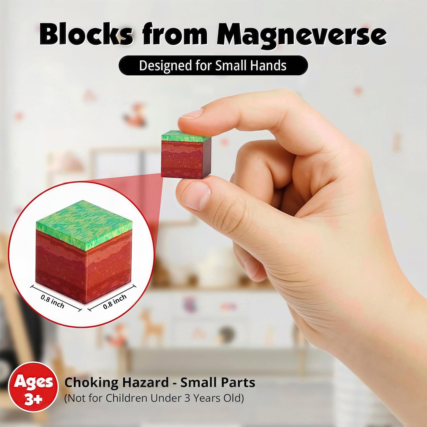 ILIEMOC 100 Pcs 0.8 Inch Magnetic Blocks for Creative Building and Stacking, Magnetic Cubes for Open-Ended World Style STEM Play for Kids Ages 3+ for Boy & Girl