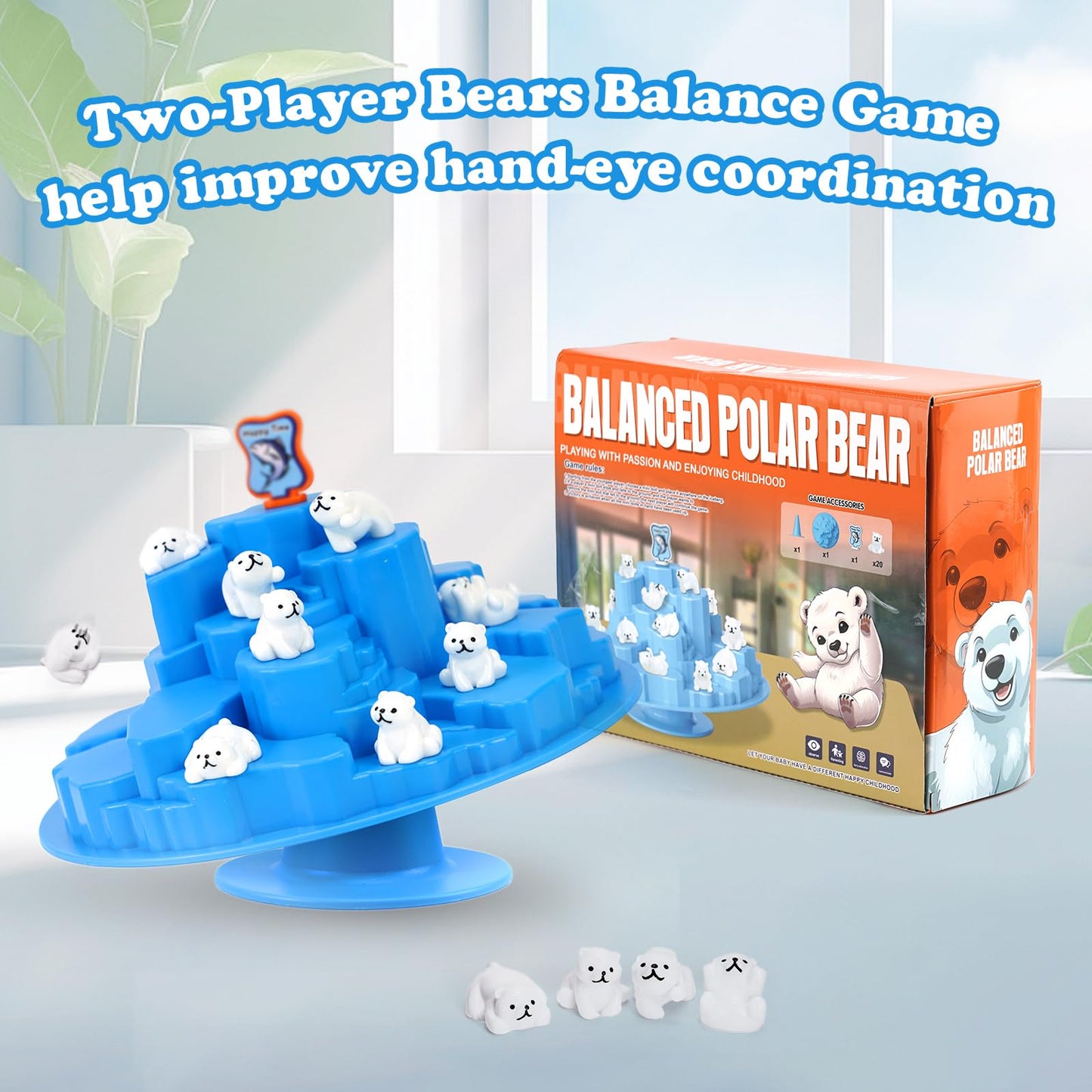 kowgical Bears Balance Game, Two-Player Balance Tree Game for Office, Interactive Balance Tree Desktop Board Game for Teenager, Stuffers Easter Basket Birthday Party Gifts