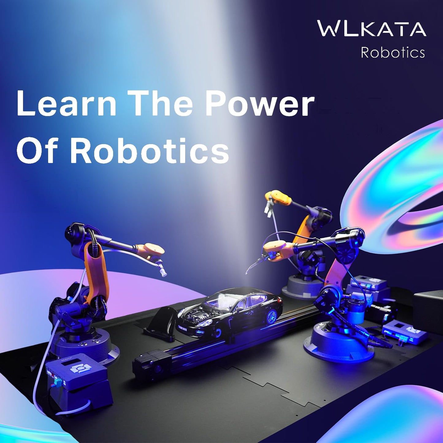 wlkata Mirobot 6DoF Mini Industrial Robotic Arm Professional Kit Programmable Lightweight Desktop Robotic Arm for K12 or 3D Printer