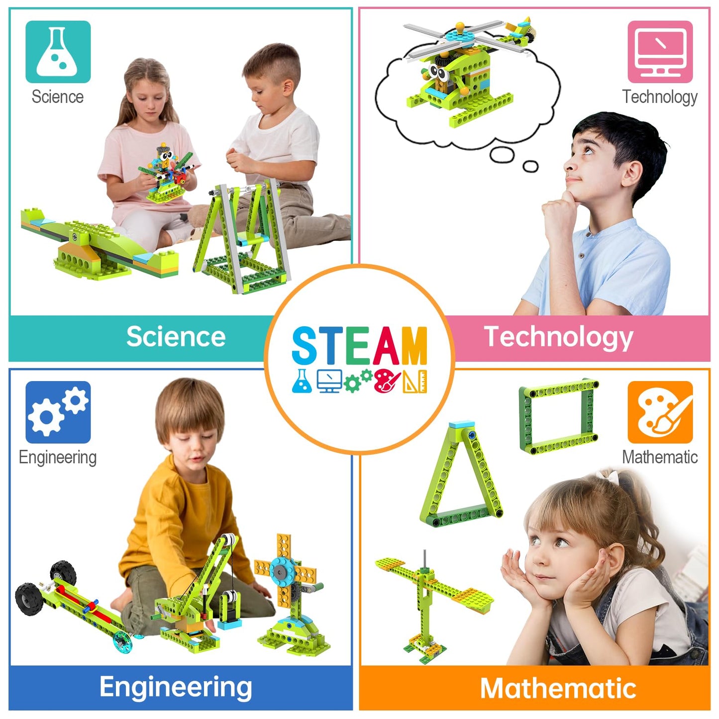 makerzoid Building Robot Kit, 370+ Educational DIY Building Blocks, 100+ Models STEM Robot Toy for Kids Ages 6+, Birthday Christmas Graduation Gift for Boys Girls