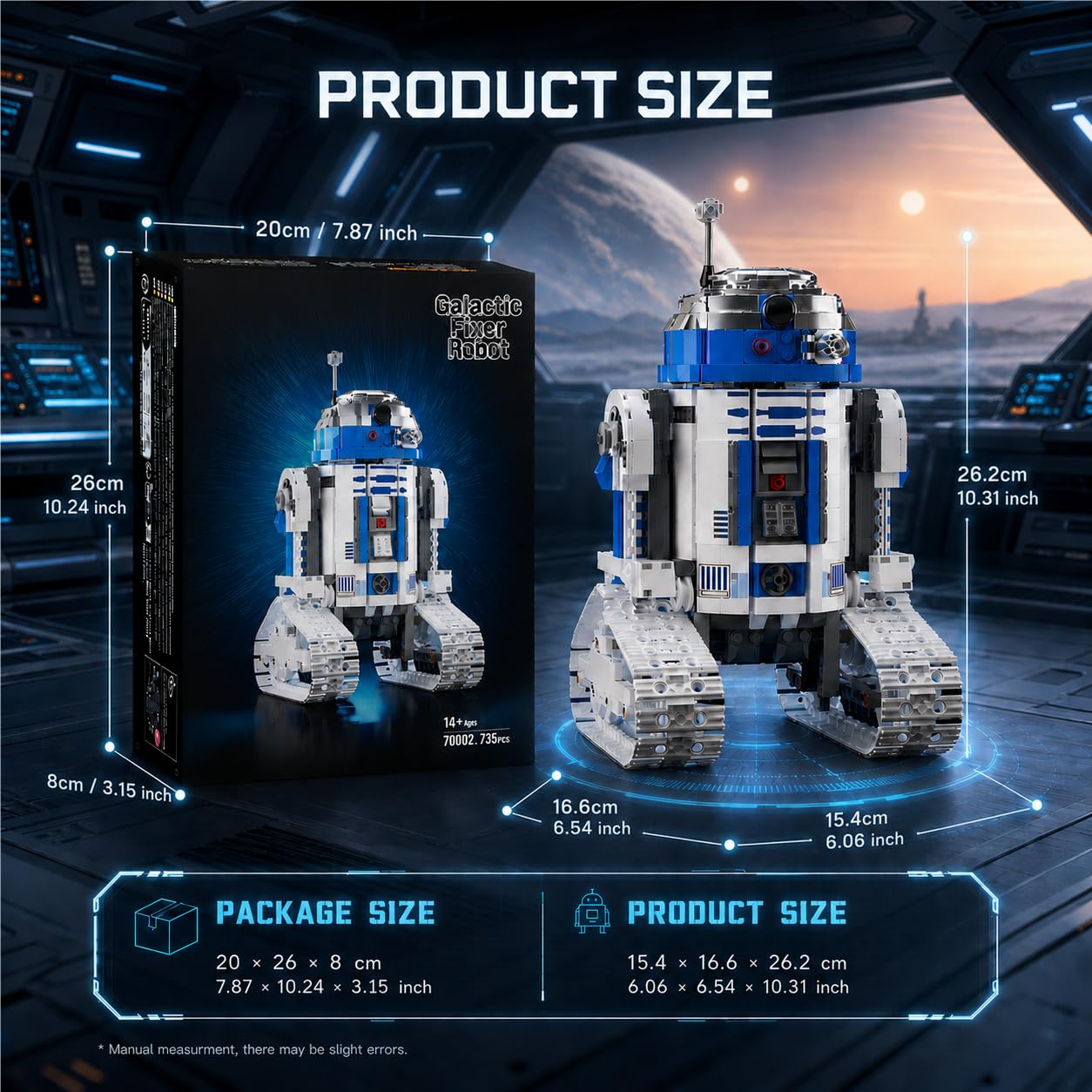 Galaxy Mechanic Robot Building Kit, Remote & App Control STEM Robot Building Toys, Compatible with Lego Robot, Father's Day Birthday Gifts for Teens Adults Fathers, 735PCS
